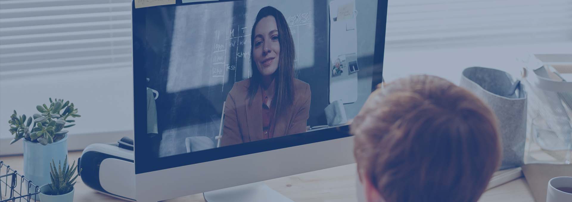 Young lady video chat with a boy